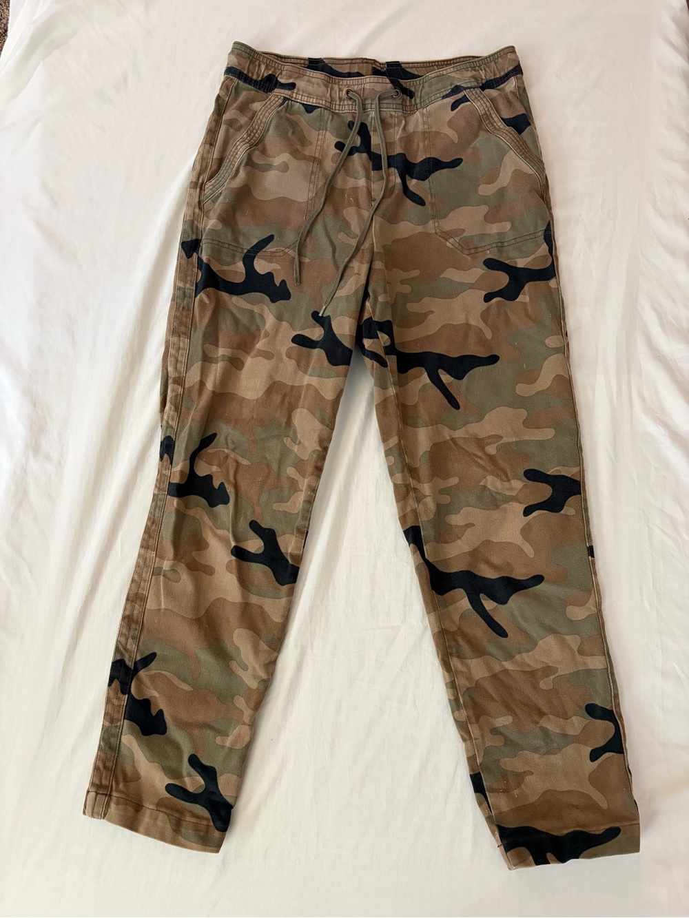 Teen/Women Camo Drawstring Pants - Brown/Green/Black